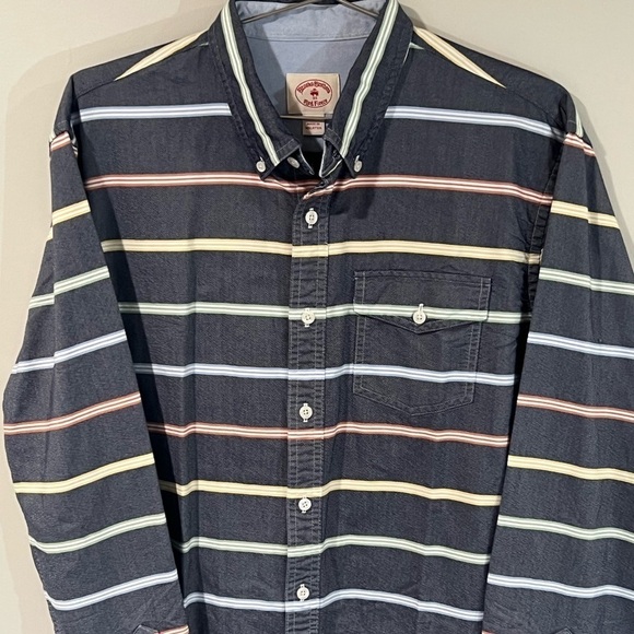 Men’s Large Brooks Brothers Red Fleece Structured Oxford Cotton Shirt Pocket - Picture 2 of 9